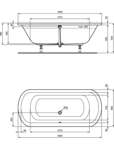 Купить Овальная ванна 180х80 см Ideal Standard HOTLINE K275601 (k275601) по цене 46659.82 руб., в Санкт-Петебруге в интернет магазине 100-Систем, а также дургие товары IDEAL STANDARD из раздела Акриловые ванны и Ванны