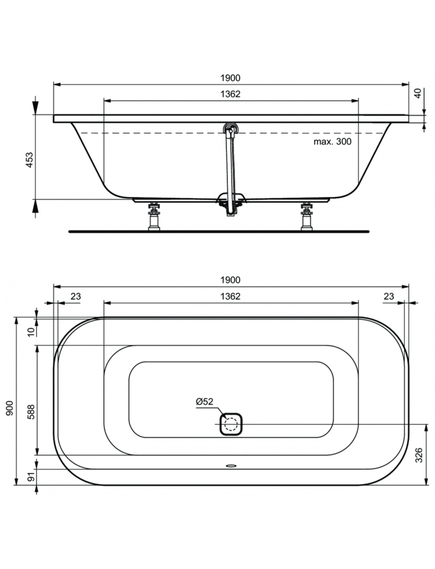 Купить Овальная встраиваемая акриловая ванна 190X90 см Ideal Standard TONIC II K747301 (k747301) по цене 89256.78 руб., в Санкт-Петебруге в интернет магазине 100-Систем, а также дургие товары IDEAL STANDARD из раздела Акриловые ванны и Ванны