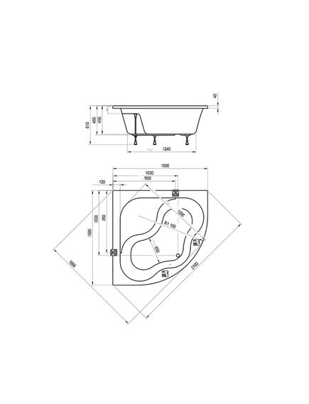 Купить Ванна акриловая Ravak Gentiana 150х150 (cg01000000) по цене 76670 руб., в Санкт-Петебруге в интернет магазине 100-Систем, а также дургие товары RAVAK из раздела Акриловые ванны и Ванны