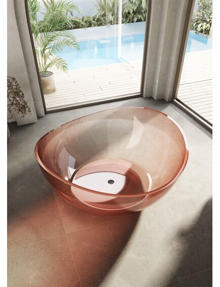 Купить прозрачная ванна из полиэфирной смолы цвет розовый донный клапан в комплекте (at9705koralle) по цене 468000 руб., в Санкт-Петебруге в интернет магазине 100-Систем, а также дургие товары ABBER из раздела Ванны из камня и Ванны