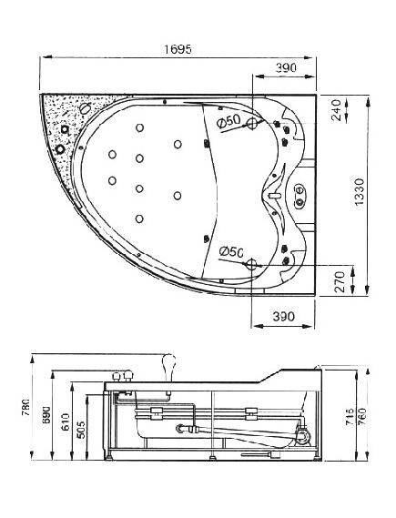 Купить Акриловая ванна Gemy G9086 K R (g9086 k r) по цене 257400 руб., в Санкт-Петебруге в интернет магазине 100-Систем, а также дургие товары GEMY из раздела Гидромассажные ванны и Ванны