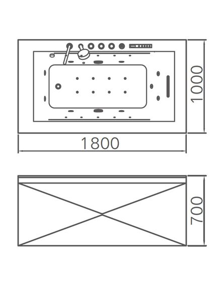 Купить Ванна акриловая Gemy G9258 1800х1000х700 с г/м, а/м, хромотерапия, электронный пульт (g9258) по цене 327600 руб., в Санкт-Петебруге в интернет магазине 100-Систем, а также дургие товары GEMY из раздела Гидромассажные ванны и Ванны