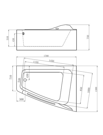 Купить Ванна акриловая Gemy G9056 O R 170х130х75 см, с г/м, а/м, хромотерапия, белая, правая (g9056 o r) по цене 384750 руб., в Санкт-Петебруге в интернет магазине 100-Систем, а также дургие товары GEMY из раздела Гидромассажные ванны и Ванны