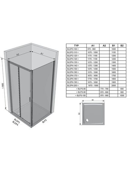 Купить Душевая дверь Ravak Blix BLDP2 - 100 белый + грапе 0PVA0100ZG (0pva0100zg) по цене 79943.26 руб., в Санкт-Петебруге в интернет магазине 100-Систем, а также дургие товары RAVAK из раздела Душевые двери и Душевые двери, перегородки