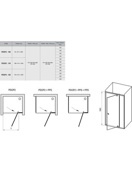 Купить Душевая дверь Ravak Pivot PDOP2-110 блестящий+транспарент (03gd0c00z1) по цене 75790 руб., в Санкт-Петебруге в интернет магазине 100-Систем, а также дургие товары RAVAK из раздела Душевые двери и Душевые двери, перегородки