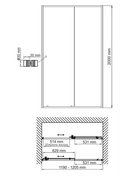 Купить Rhin 44S05 Душевая дверь (44s05) по цене 48032 руб., в Санкт-Петебруге в интернет магазине 100-Систем, а также дургие товары WasserKRAFT из раздела Душевые двери и Душевые двери, перегородки