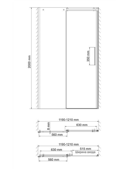 Купить Dinkel 58R05 Душевая дверь (58r05) по цене 75690 руб., в Санкт-Петебруге в интернет магазине 100-Систем, а также дургие товары WasserKRAFT из раздела Душевые двери и Душевые двери, перегородки