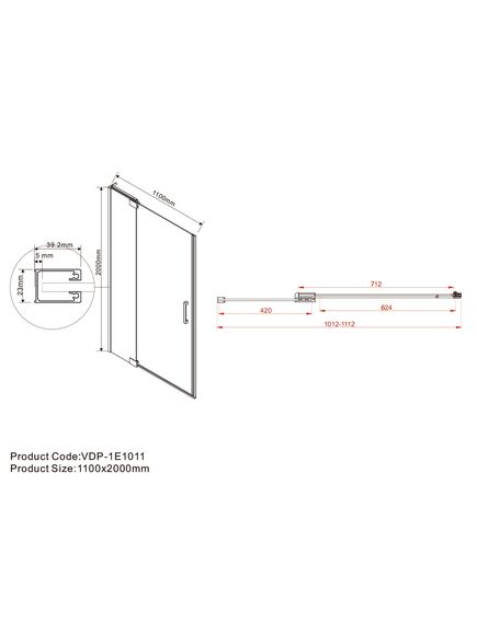 Купить Душевая дверь Extra VDP-1E1011CLGM, 1000/1100, вороненая сталь, стекло прозрачное, , шт (vdp-1e1011clgm) по цене 37490 руб., в Санкт-Петебруге в интернет магазине 100-Систем, а также дургие товары Vincea из раздела Душевые двери и Душевые двери, перегородки