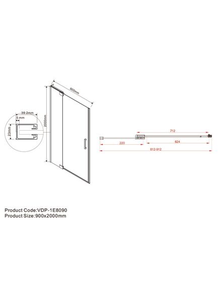 Купить Душевая дверь Extra VDP-1E8090CLGM, 800/900, вороненая сталь, стекло прозрачное, , шт (vdp-1e8090clgm) по цене 36290 руб., в Санкт-Петебруге в интернет магазине 100-Систем, а также дургие товары Vincea из раздела Душевые двери и Душевые двери, перегородки