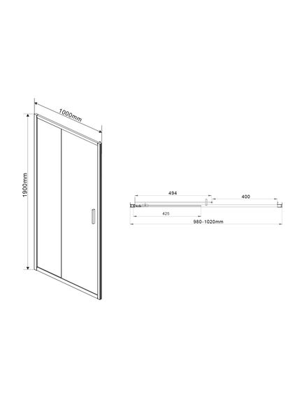 Купить Душевая дверь Garda VDS-1G100CH, 1000, хром, стекло шиншилла, , шт (vds-1g100ch) по цене 22370 руб., в Санкт-Петебруге в интернет магазине 100-Систем, а также дургие товары Vincea из раздела Душевые двери и Душевые двери, перегородки