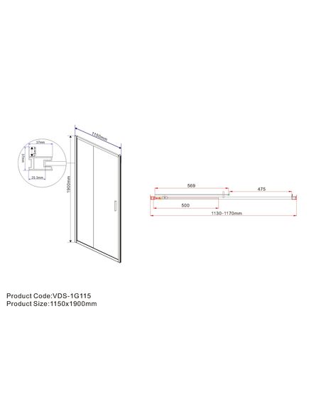 Купить Душевая дверь Garda VDS-1G115CH, 1150, хром, стекло шиншилла, , шт (vds-1g115ch) по цене 27200 руб., в Санкт-Петебруге в интернет магазине 100-Систем, а также дургие товары Vincea из раздела Душевые двери и Душевые двери, перегородки