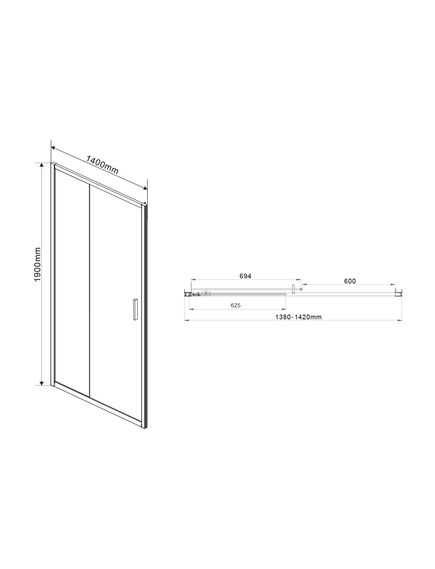 Купить Душевая дверь Garda VDS-1G140CL, 1400, хром, стекло прозрачное, , шт (vds-1g140cl) по цене 27000 руб., в Санкт-Петебруге в интернет магазине 100-Систем, а также дургие товары Vincea из раздела Душевые двери и Душевые двери, перегородки