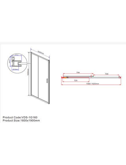 Купить Душевая дверь Garda VDS-1G160CH, 1600, хром, стекло шиншилла, , шт (vds-1g160ch) по цене 32130 руб., в Санкт-Петебруге в интернет магазине 100-Систем, а также дургие товары Vincea из раздела Душевые двери и Душевые двери, перегородки