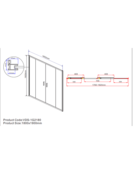 Купить Душевая дверь Garda VDS-1G2180CH, 1800, хром, стекло шиншилла, , шт (vds-1g2180ch) по цене 37590 руб., в Санкт-Петебруге в интернет магазине 100-Систем, а также дургие товары Vincea из раздела Душевые двери и Душевые двери, перегородки