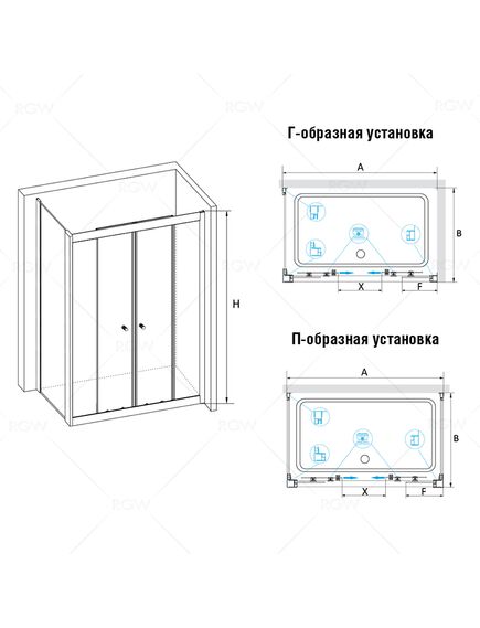 Купить Душевой уголок RGW CL-43 (CL-10 + Z-12) (040943130-11) по цене 45461.93 руб., в Санкт-Петебруге в интернет магазине 100-Систем, а также дургие товары RGW из раздела Душевые ограждения и Душевые кабины и ограждения