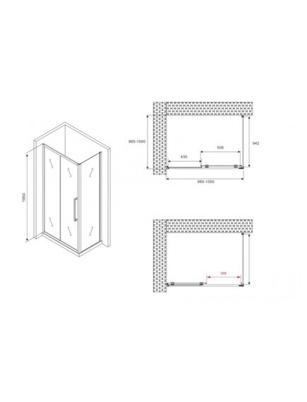 Купить Боковая стенка ABBER Schwarzer Diamant S100BM (s100bm) по цене 16020 руб., в Санкт-Петебруге в интернет магазине 100-Систем, а также дургие товары ABBER из раздела Душевые перегородки и Душевые двери, перегородки