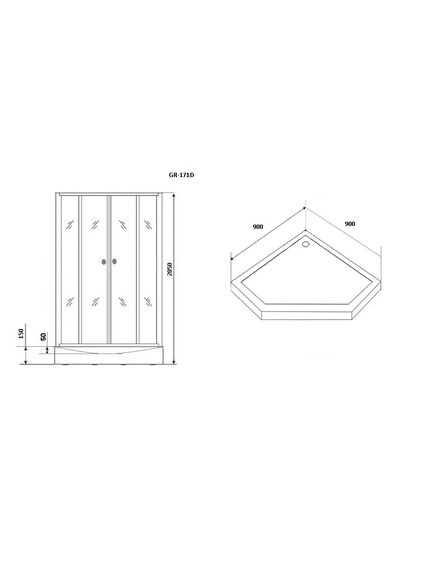 Купить Душевая кабина Grossman GR-171D 90x90 без гидромассажа (gr-171d) по цене 63000 руб., в Санкт-Петебруге в интернет магазине 100-Систем, а также дургие товары GROSSMAN из раздела Душевые кабины и Душевые кабины и ограждения