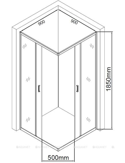 Купить Душевой уголок Aquanet SE-900S 90x90, прозрачное стекло (00270063) по цене 15940 руб., в Санкт-Петебруге в интернет магазине 100-Систем, а также дургие товары AQUANET из раздела Душевые ограждения и Душевые кабины и ограждения