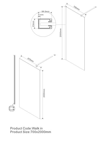 Купить Душевая перегородка Walk-In VSW-1H700CL, 700*2000, хром, стекло прозрачное, , шт (vsw-1h700cl) по цене 14630 руб., в Санкт-Петебруге в интернет магазине 100-Систем, а также дургие товары Vincea из раздела Душевые перегородки и Душевые двери, перегородки