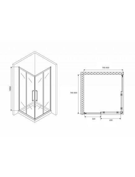 Купить Душевой уголок ABBER Schwarzer Diamant AG02080H (ag02080h) по цене 30870 руб., в Санкт-Петебруге в интернет магазине 100-Систем, а также дургие товары ABBER из раздела Душевые ограждения и Душевые кабины и ограждения