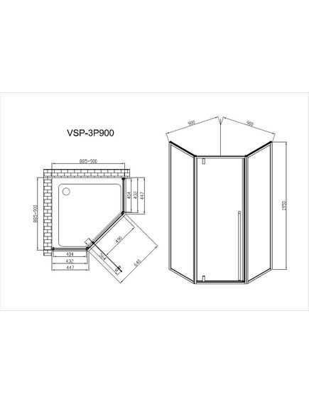 Купить Душевой уголок Penta VSP-3P900CL, 900*900, хром, стекло прозрачное, , шт (vsp-3p900cl) по цене 37670 руб., в Санкт-Петебруге в интернет магазине 100-Систем, а также дургие товары Vincea из раздела Душевые ограждения и Душевые кабины и ограждения