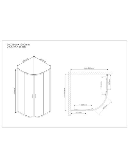 Купить Душевой уголок Scala VSQ-2SC900CL, 900*900, хром, стекло прозрачное, , шт (vsq-2sc900cl) по цене 24030 руб., в Санкт-Петебруге в интернет магазине 100-Систем, а также дургие товары Vincea из раздела Душевые ограждения и Душевые кабины и ограждения