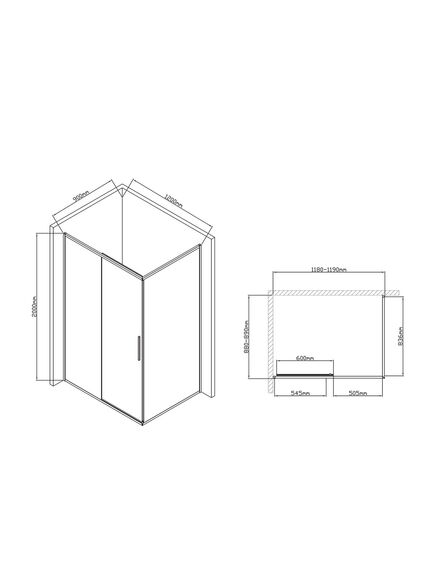 Купить Душевой уголок Slim-U VSR-2SU9012CLB, 1200*900, м.черный, стекло прозрачное, , шт (vsr-2su9012clb) по цене 36770 руб., в Санкт-Петебруге в интернет магазине 100-Систем, а также дургие товары Vincea из раздела Душевые ограждения и Душевые кабины и ограждения