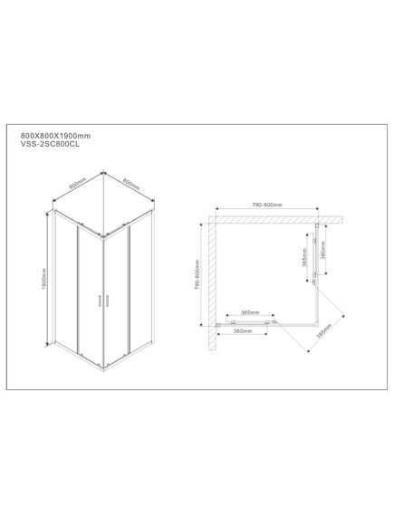 Купить Душевой уголок Scala VSS-2SC800CL, 800*800, хром, стекло прозрачное, , шт (vss-2sc800cl) по цене 20350 руб., в Санкт-Петебруге в интернет магазине 100-Систем, а также дургие товары Vincea из раздела Душевые ограждения и Душевые кабины и ограждения