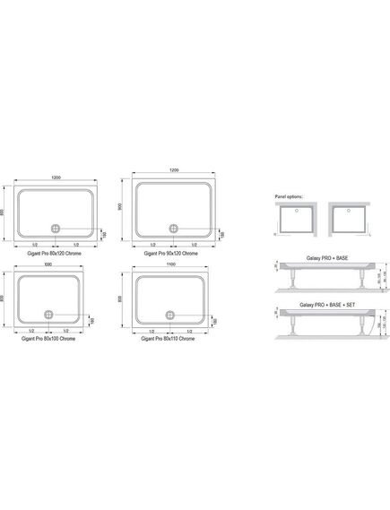 Купить Поддон Ravak Gigant Pro Chrome 120 x 90 Белый (xa04g701010) по цене 46750 руб., в Санкт-Петебруге в интернет магазине 100-Систем, а также дургие товары RAVAK из раздела Прямоугольные и Душевые поддоны