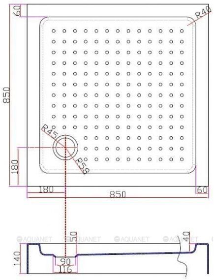 Купить Поддон для душа Cezares Tray квадратный 85 акриловый (tray-a-a-85-15-w) по цене 18830 руб., в Санкт-Петебруге в интернет магазине 100-Систем, а также дургие товары CEZARES из раздела Квадратные и Душевые поддоны