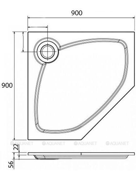 Купить Поддон для душа Cezares Tray P 90 пятиугольный (tray-s-p-90-56-w) по цене 24300 руб., в Санкт-Петебруге в интернет магазине 100-Систем, а также дургие товары CEZARES из раздела Нестандартные и Душевые поддоны