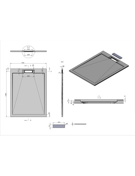 Купить Поддон для душа из искусственного камня VST-4SRL9012A, 900*1200*25, антрацит, , шт (vst-4srl9012a) по цене 32450 руб., в Санкт-Петебруге в интернет магазине 100-Систем, а также дургие товары Vincea из раздела Прямоугольные и Душевые поддоны