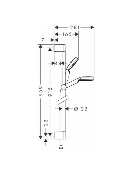 Купить Душевой гарнитур Hansgrohe Crometta 26536400 Хром Белый (26536400) по цене 11102.62 руб., в Санкт-Петебруге в интернет магазине 100-Систем, а также дургие товары HANSGROHE из раздела Душевые гарнитуры и Душевые стойки, системы, панели, гарнитуры