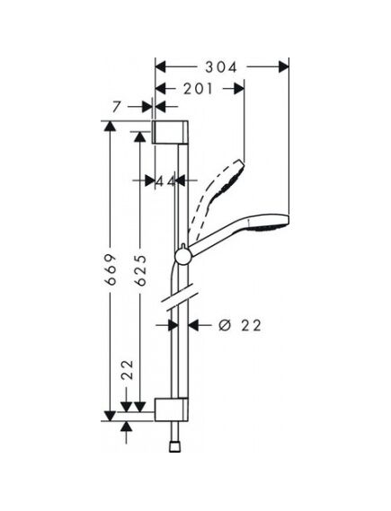 Купить Душевой гарнитур Hansgrohe Croma Select E 26564400 Белый, Хром (26564400) по цене 13631.59 руб., в Санкт-Петебруге в интернет магазине 100-Систем, а также дургие товары HANSGROHE из раздела Душевые гарнитуры и Душевые стойки, системы, панели, гарнитуры