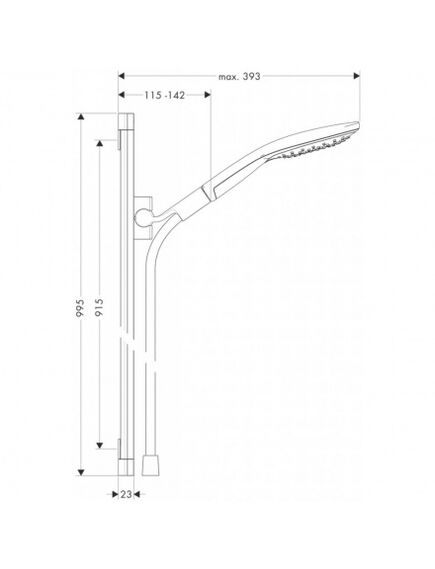 Купить Душевой гарнитур Hansgrohe Raindance Select S 26626000 Хром (26626000) по цене 62057.56 руб., в Санкт-Петебруге в интернет магазине 100-Систем, а также дургие товары HANSGROHE из раздела Душевые гарнитуры и Душевые стойки, системы, панели, гарнитуры