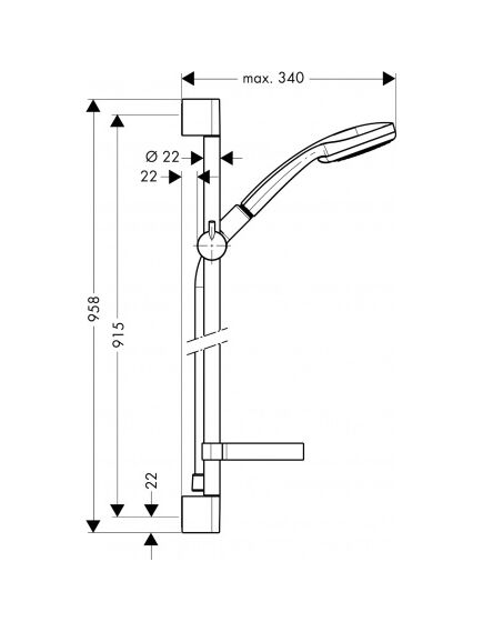 Купить Душевой гарнитур Hansgrohe Croma 27774000 хром (27774000) по цене 25839.39 руб., в Санкт-Петебруге в интернет магазине 100-Систем, а также дургие товары HANSGROHE из раздела Душевые гарнитуры и Душевые стойки, системы, панели, гарнитуры