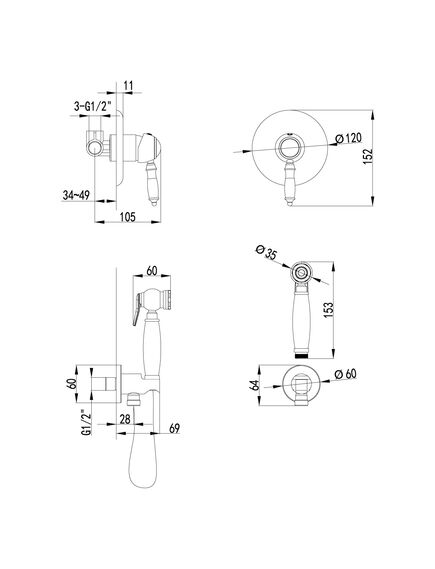 Купить Смеситель Lemark Villa LM4819B с гигиеническим душем, встраиваемый (lm4819b) по цене 26690 руб., в Санкт-Петебруге в интернет магазине 100-Систем, а также дургие товары LEMARK из раздела Гигиенический душ со смесителем и Гигиенический душ