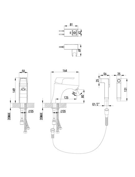 Купить Смеситель Lemark Unit LM4516C для раковины с гигиеническим душем (lm4516c) по цене 14490 руб., в Санкт-Петебруге в интернет магазине 100-Систем, а также дургие товары LEMARK из раздела Гигиенический душ со смесителем и Гигиенический душ