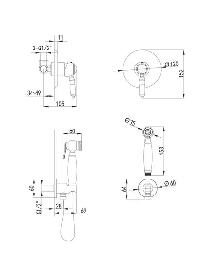 Купить Смеситель Lemark Villa LM4819C с гигиеническим душем, встраиваемый (lm4819c) по цене 20340 руб., в Санкт-Петебруге в интернет магазине 100-Систем, а также дургие товары LEMARK из раздела Гигиенический душ со смесителем и Гигиенический душ