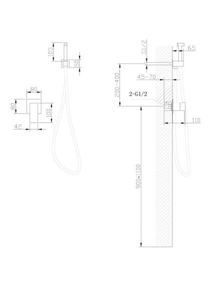 Купить Смеситель ABBER Daheim AF8225G с гигиеническим душем, золото матовое (af8225g) по цене 17900 руб., в Санкт-Петебруге в интернет магазине 100-Систем, а также дургие товары ABBER из раздела Гигиенический душ со смесителем и Гигиенический душ