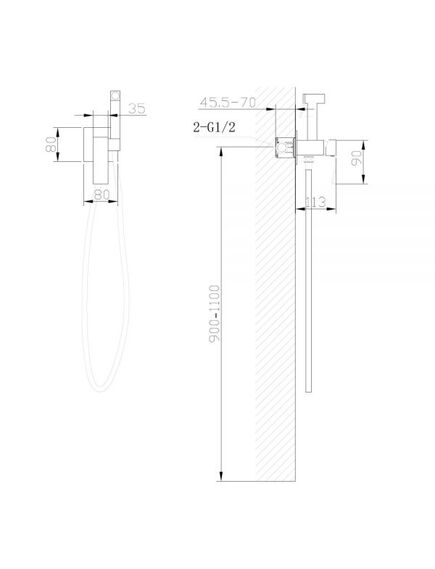 Купить Смеситель ABBER Wasserfall AF8625B с гигиеническим душем, черный матовый (af8625b) по цене 18260 руб., в Санкт-Петебруге в интернет магазине 100-Систем, а также дургие товары ABBER из раздела Гигиенический душ со смесителем и Гигиенический душ