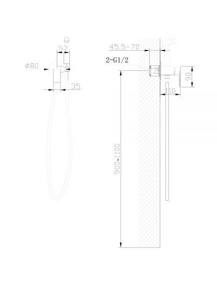 Купить Смеситель ABBER Weiss Insel AF8025W с гигиеническим душем, белый (af8025w) по цене 13860 руб., в Санкт-Петебруге в интернет магазине 100-Систем, а также дургие товары ABBER из раздела Гигиенический душ со смесителем и Гигиенический душ