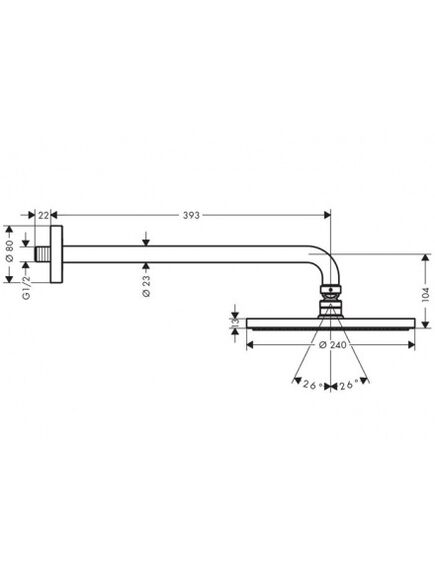 Купить Верхний душ Hansgrohe Raindance S 27607000 Хром (27607000) по цене 76673.86 руб., в Санкт-Петебруге в интернет магазине 100-Систем, а также дургие товары HANSGROHE из раздела Верхний душ и Комплектующие для встраиваемых систем