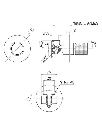 Купить Смеситель для душа Paini Cox Grip встраиваемый (7gcr690) по цене 14080 руб., в Санкт-Петебруге в интернет магазине 100-Систем, а также дургие товары Paini из раздела Смесители для встраиваемых систем и Комплектующие для встраиваемых систем