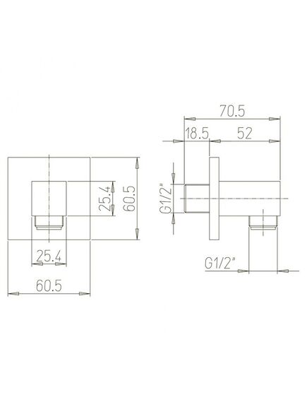 Купить Вывод для воды Paini квадратный (50cr503pq) по цене 4840 руб., в Санкт-Петебруге в интернет магазине 100-Систем, а также дургие товары Paini из раздела Шланговое подключение и Комплектующие для встраиваемых систем