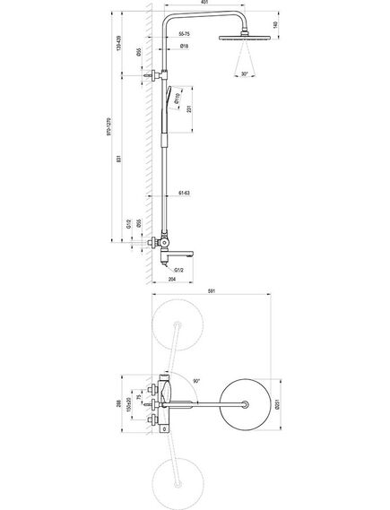 Купить Душевая стойка Ravak DS 092.00 (x07p642) по цене 55990 руб., в Санкт-Петебруге в интернет магазине 100-Систем, а также дургие товары RAVAK из раздела Душевые стойки и Душевые стойки, системы, панели, гарнитуры