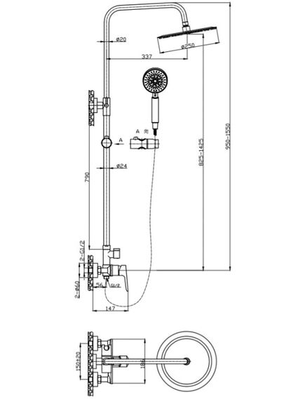 Купить Душевая система BelBagno Ancona ANCONA-DOCM-CRM Хром (ancona-docm-crm) по цене 15400 руб., в Санкт-Петебруге в интернет магазине 100-Систем, а также дургие товары BelBagno из раздела Душевые стойки и Душевые стойки, системы, панели, гарнитуры