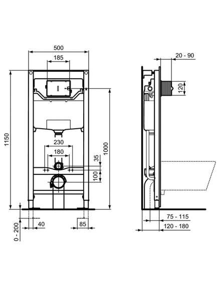 Купить Промо-комплект 3 в 1 Ideal Standard с подвесным унитазом CONNECT AIR AquaBlade® E005401 и инсталляцией PROSYS (e212101) по цене 49290.78 руб., в Санкт-Петебруге в интернет магазине 100-Систем, а также дургие товары IDEAL STANDARD из раздела Готовые решения и Инсталляции