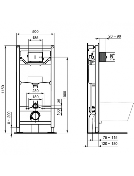 Купить Промо-комплект 4 в 1 Ideal Standard с подвесным унитазом E005401 CONNECT AIR AquaBlade® с сиденьем и крышкой E036601 CONNECT AIR, встраиваемой инсталляцией R020467 PROSYS FRAME 120 M и механической панелью смыва R0115AA OLEAS™ M1 (r031001) по цене 74792.52 руб., в Санкт-Петебруге в интернет магазине 100-Систем, а также дургие товары IDEAL STANDARD из раздела Готовые решения и Инсталляции