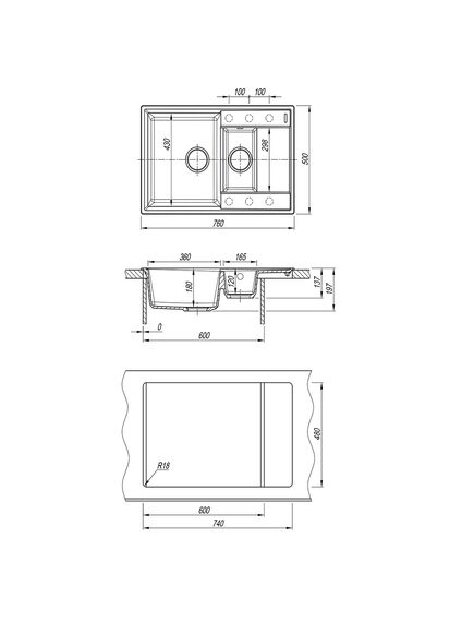 Купить Кухонная мойка Lemark RAMZA 760 врезная прямоугольная с доп.чашей и крылом из кварцгранита цвет: Антрацит  (9910037) по цене 22590 руб., в Санкт-Петебруге в интернет магазине 100-Систем, а также дургие товары LEMARK из раздела Двойные мойки и Кухонные мойки